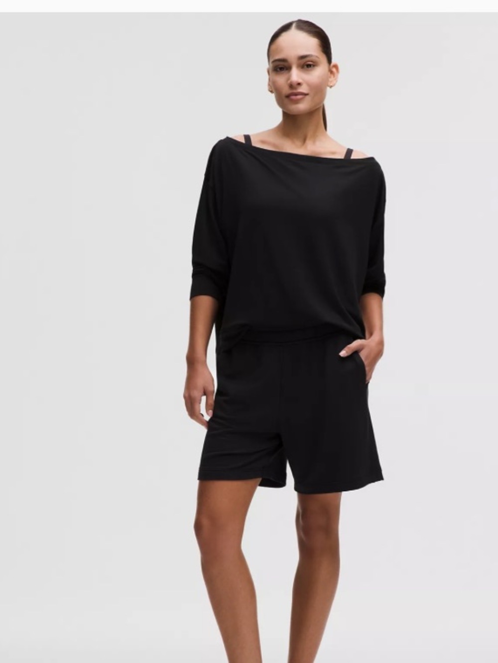 lululemon athletica Black Mid-Rise Bermuda Shorts